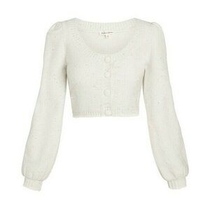 For Love & Lemons Glitter Mohair Cropped Odette Cardigan Sweater